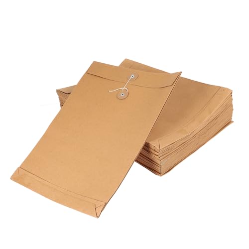 FONDOTIN 25 Stück Teiliges Kraftpapier Dokumententaschen Organizer mit Knopfverschluss Leichter Papier ordner für Büro Schule Geschäft und Reise Vielseitiger Dokumententräger für von FONDOTIN