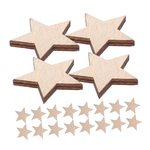 FONDOTIN 25 Stück Unvollendete Holzsterne Sterne für DIY Bastelprojekte Natürliche Holztextur Vielseitige Dekoration für Weihnachten Partys und Kreative Handwerksprojekte von FONDOTIN