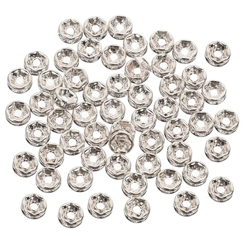 FONDOTIN 250 Stück Silberne Rad Förmige Spacer Perlen Lose Schmuckzwischenperlen für DIY Armbänder Halsketten Handgefertigte Bastelperlen für Schmuckherstellung und Charms von FONDOTIN