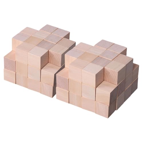 FONDOTIN 250 Stück Teiliges Quadratischer Bausteine Naturbelassenem Kiefernholz Kleine Holzklötze für Robust Formstabil für Bauen und Eltern Junge Mädchen Spiel von FONDOTIN