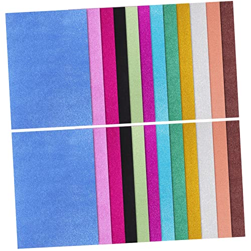 FONDOTIN 26 Blatt Glitzer Bastelpapier Bunte Glitzerkarten Karton Schimmernde Tonpapier für DIY Grußkarten Scrapbooking Hochzeitseinladungen und Bastelprojekte von FONDOTIN