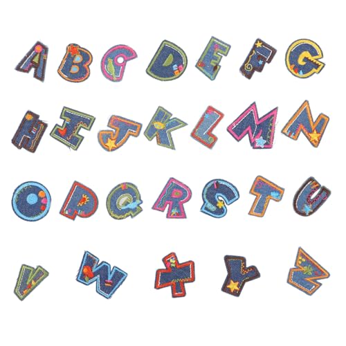 FONDOTIN 26 Bunte Alphabet-patches Zum Reparieren Von Kleidung Und Hosen, Gestickte Buchstaben Zum Aufbügeln, Diy-nähflicken, Wärmeübertragungs-buchstaben-applikationen Für Jacken FONDOTIN 26 Bunte Alphabet-patches Zum Reparieren Von Kleidung Und Hosen, Gestickte Buchstaben Zum Aufbügeln, Diy-nähflicken, Wärmeübertragungs-buchstaben-applikationen Für Jacken von FONDOTIN