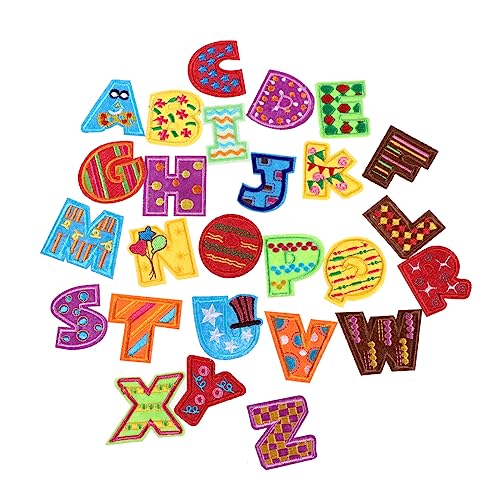 FONDOTIN 26 Stück Teiliges Buchstaben Stickerei Applikationen für Kleidung Selbstklebende Flicken zum Aufbügeln und Nähen Bunte Patches für DIY Projekte und Persönliche Gestaltung FONDOTIN 26 Stück Teiliges Buchstaben Stickerei Applikationen für Kleidung Selbstklebende Flicken zum Aufbügeln und Nähen Bunte Patches für DIY Projekte und Persönliche Gestaltung von FONDOTIN