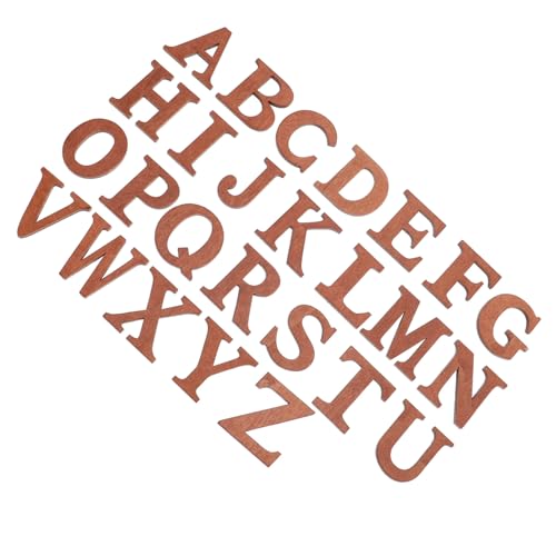 FONDOTIN 26 Stück Teiliges Holzbuchstaben Große Tiefbraune Großbuchstaben aus Holz Langlebig und Bruchfest für DIY Bastelarbeiten Scrapbooking Wohnkultur und Kreative Dekorationen von FONDOTIN