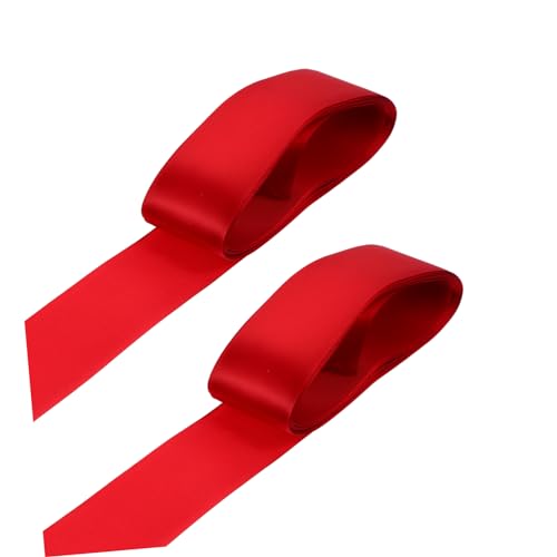 FONDOTIN 2Rollen Hochwertiges Geschenkverpackungsband Breit im Stilvolles Satinband Königsrot für DIY Projekte Partydekoration und Geschenkverpackungen von FONDOTIN