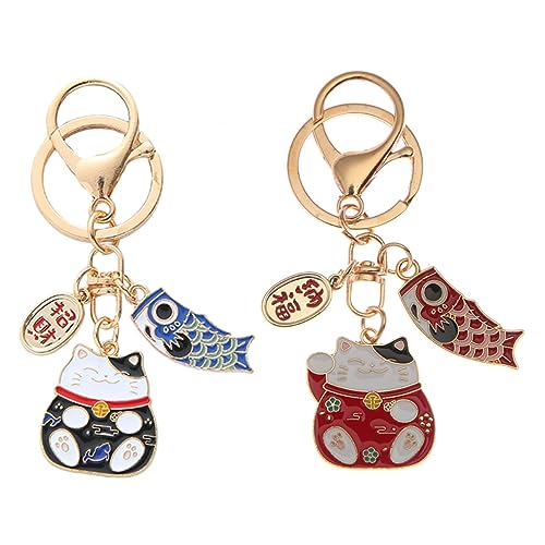 FONDOTIN 2St Glückskatze Schlüsselanhänger Erwachsene Stifte Mini-Gemüsekorb Nest cutermesserser bastelzeug charms anhänger schlüsselringe Katze Anhänger Taschendekoration Zinklegierung rot FONDOTIN 2St Glückskatze Schlüsselanhänger Erwachsene Stifte Mini-Gemüsekorb Nest cutermesserser bastelzeug charms anhänger schlüsselringe Katze Anhänger Taschendekoration Zinklegierung rot von FONDOTIN