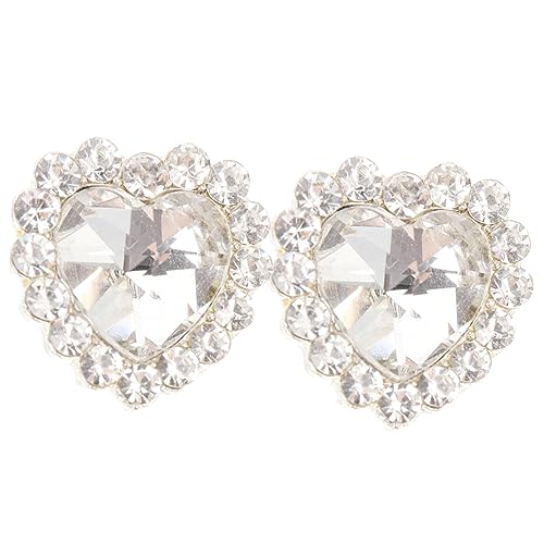 FONDOTIN 2Stücke Herzform Nähknöpfe mit Strass DIY Bastelknöpfe für Kleidung und Accessoires Abnehmbare Dekorationsknöpfe für Kleider und Mäntel von FONDOTIN
