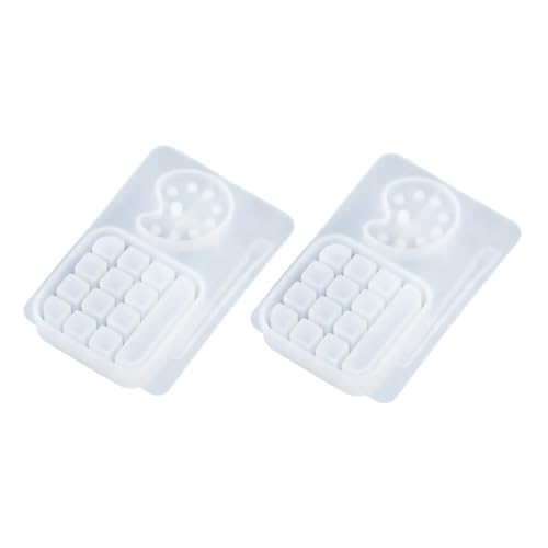 FONDOTIN 2Stücke Kristall Epoxidform DIY Harzhandwerksform für Farbpaletten Langlebig und Leicht zu Reinigen für Bastelprojekte und Eigene Designs von FONDOTIN