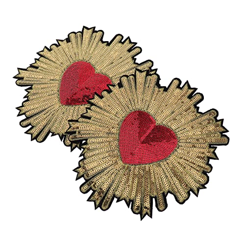 FONDOTIN 2Stücke Pailletten Aufnäher Herzform Selbstklebend für Kleidung Handgemachte Applikationen Bunte Dekorationen für DIY Projekte Stoffzubehör FONDOTIN 2Stücke Pailletten Aufnäher Herzform Selbstklebend für Kleidung Handgemachte Applikationen Bunte Dekorationen für DIY Projekte Stoffzubehör von FONDOTIN