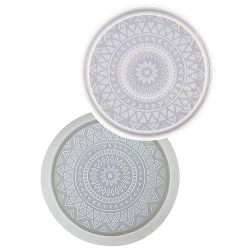 FONDOTIN 2Stücke Silikon Untersetzer Form für DIY Handwerk Runde Schimmelpilz Gießform Robustem Wear Silikon für Harzprojekte Geschenkidee für Transparent von FONDOTIN