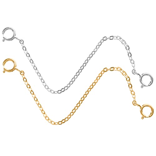 FONDOTIN 2Stücke Sterling Verlängerungsketten für Armbänder Halsketten Platin und DIY Schmuckzubehör für Projekte für Besondere von FONDOTIN