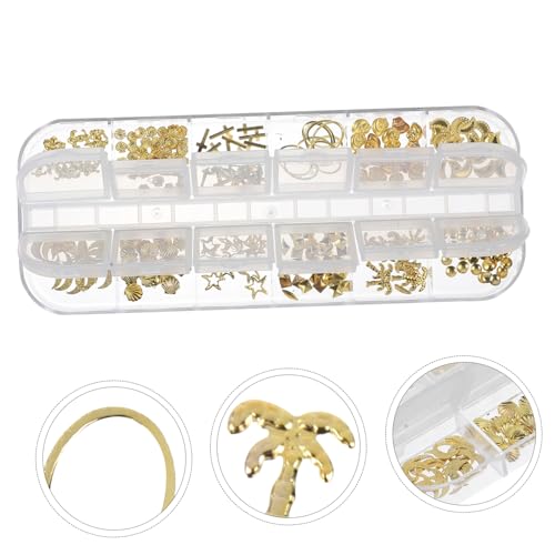 FONDOTIN 3 Box Metall Nail Art Charms Selbstklebend Bunte Nageldeko für Maniküre DIY Langlebige Legierung pro Box Boxen Nagelverzierung für Nägel und Bastelprojekte von FONDOTIN