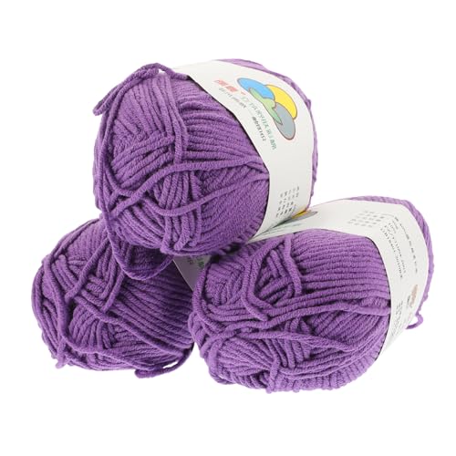 FONDOTIN 3 Rollen Baumwollgarn zum Häkeln und Stricken Strapazierfähiges Farbenfrohes Garn für DIY Handarbeiten Weiches Vielseitiges Textilgarn für Kreative Häkelprojekte und von FONDOTIN