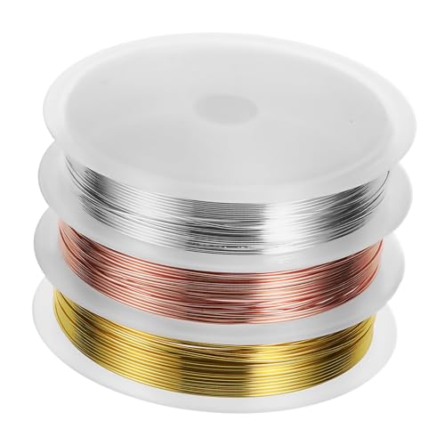 FONDOTIN 3 Rollen Schmuckdraht Kupferdraht für Schmuckherstellung pro Rolle Silber Gold und Rotkupfer Biegsamer Basteldraht für Kreative Projekte FONDOTIN 3 Rollen Schmuckdraht Kupferdraht für Schmuckherstellung pro Rolle Silber Gold und Rotkupfer Biegsamer Basteldraht für Kreative Projekte von FONDOTIN