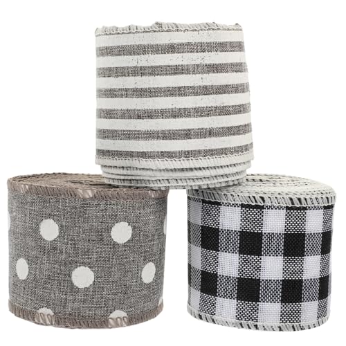 FONDOTIN 3 Rollen Weihnachtsbänder Drahtkanten Geschenkband mit Festlichem Muster Breit Lang für Geschenkverpackung DIY Basteln und Weihnachtsdekoration FONDOTIN 3 Rollen Weihnachtsbänder Drahtkanten Geschenkband mit Festlichem Muster Breit Lang für Geschenkverpackung DIY Basteln und Weihnachtsdekoration von FONDOTIN