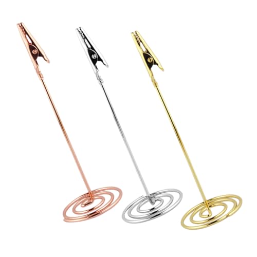 FONDOTIN 3 Stck Teiliges Tischkartenhalter aus Metall in Gold Silber und Roségold Memo Clip Halter mit Stabilem Sockel für Tischdekoration für Hochzeit Party Büro und Empfang FONDOTIN 3 Stck Teiliges Tischkartenhalter aus Metall in Gold Silber und Roségold Memo Clip Halter mit Stabilem Sockel für Tischdekoration für Hochzeit Party Büro und Empfang von FONDOTIN