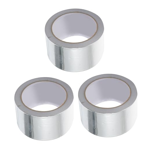 FONDOTIN 3 Stück Aluminiumfolie Klebeband Selbstklebendes Dichtband Wärmedämmend Stark Haftend für Rohrreparatur Hausreparatur Industrie Isolierung von FONDOTIN