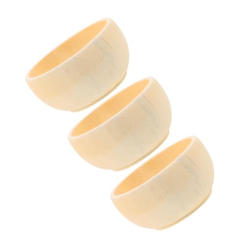 FONDOTIN 3 Stück Holzschale in Holzfarbe Holzhandwerk Holzschüssel Holzschalen zum Zeichnen unfertige Holzschalen DIY -Holzschalen Bastelschalen aus Holz Holzschalen basteln hölzern Beige von FONDOTIN