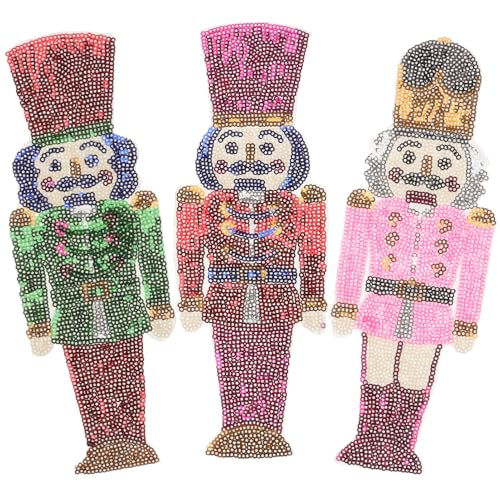 FONDOTIN 3 Stück Pailletten Aufnäher im Design Selbstklebende Stoffpatches für Hüte Kleidung und Taschen zum Verzieren und Reparieren von Bekleidung von FONDOTIN