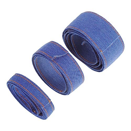 FONDOTIN 3 Stück Teiliges Diy Haaraccessoires Denim Band Lange Bänder für Kreative Bastelprojekte und Haarspangen Langlebig und Farbecht von FONDOTIN