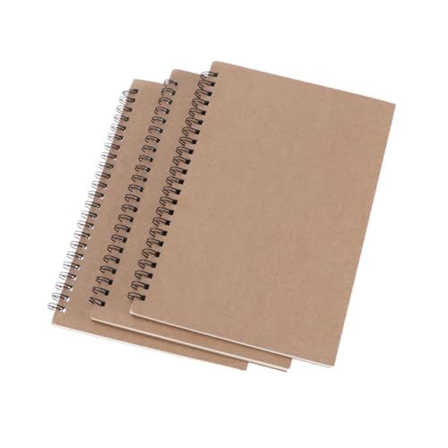 FONDOTIN 3 Stück Teiliges Kraftpapier Notizbuch Liniert Glattes Schreibpapier Robustes Cover Vielseitig als Schüler und Büro Notizblock für Tagebuch Wochenplan und Alltagsnotizen Geeignet von FONDOTIN
