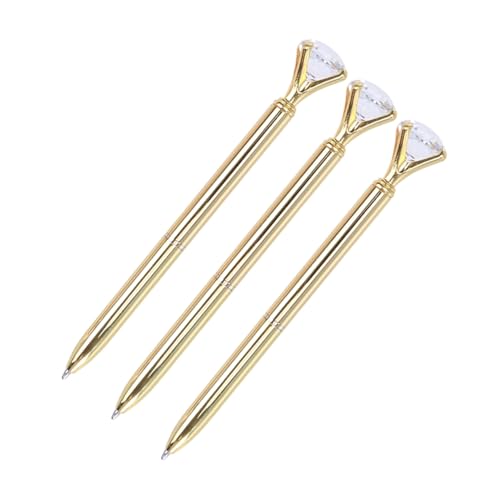 FONDOTIN 3 Stück Teiliges Kugelschreiber mit Großem Diamant Metallkugelschreiber in Gold Feine Spitze Reibungsloses Schreiben Robustes Material für Schule und Büro FONDOTIN 3 Stück Teiliges Kugelschreiber mit Großem Diamant Metallkugelschreiber in Gold Feine Spitze Reibungsloses Schreiben Robustes Material für Schule und Büro von FONDOTIN