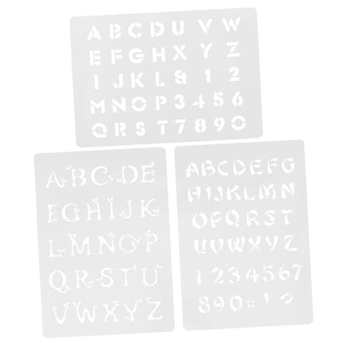 FONDOTIN 3 Stück Teiliges Schablonen Malerei mit Hohlem Buchstaben design Wiederverwendbare DIY Malvorlagen Glatte Oberfläche Waschbar und Vielseitig für Kreative Bastelprojekte von FONDOTIN