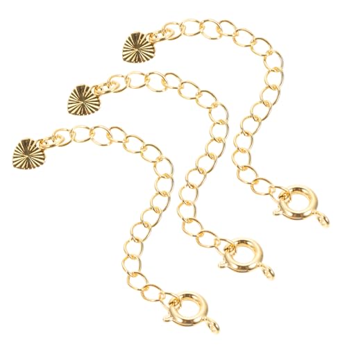 FONDOTIN 3 Stück Teiliges Schmuckverlängerungsset Goldfarbene Armbandverlängerung Halskettenverlängerung DIY Zubehör Feine Verarbeitung Langlebig Komfortabel Für Damen Modeschmuck von FONDOTIN