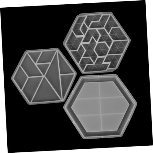 FONDOTIN 3 Stück Teiliges Silikon Puzzle Gießform DIY Tangram Molds für Kreative Handarbeiten Einzigartige Formen für Dekorative Bastelarbeiten und Familienprojekte von FONDOTIN