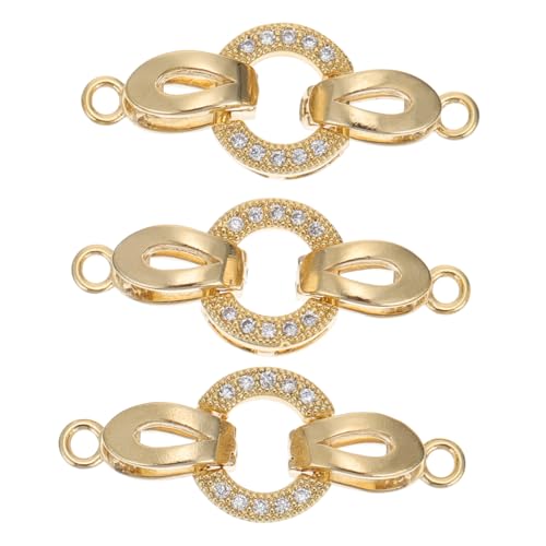 FONDOTIN 3 Stück Teiliges Vergoldetes Zirkonia Armbandverschluss Leichter Schmuckverbinder für DIY Freundschaftsarmbänder und Halsketten Eleganter Verschluss für Selbstgemachte Anhänger FONDOTIN 3 Stück Teiliges Vergoldetes Zirkonia Armbandverschluss Leichter Schmuckverbinder für DIY Freundschaftsarmbänder und Halsketten Eleganter Verschluss für Selbstgemachte Anhänger von FONDOTIN