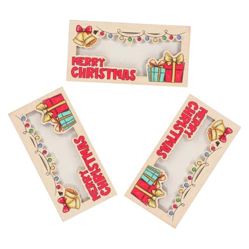 FONDOTIN 3 Stück Teiliges Weihnachts Geldhalter aus Holz Eleganter Multifunktionaler Cash Organizer und Kartenetui Praktischer Geldbeutel für Bargeld Visitenkarten und Fotos und Party von FONDOTIN