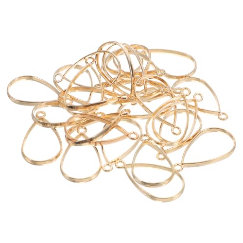 FONDOTIN 30 Stück Anhängerrahmen Schmuckhalter Einfassungen Armband-anhänger Hohl Einfassungen Für Die Schmuckherstellung Halskette Machen Vorräte Groß Zubehör Reiz Golden Zinklegierung von FONDOTIN