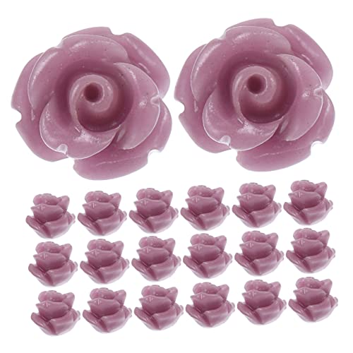 FONDOTIN 30 Stück DIY Blumenperlen Resin Flower Beads für Armbänder und Schmuckherstellung Lila Robuste und Vielseitige Bastelperlen von FONDOTIN