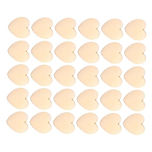 FONDOTIN 30 Stück Herzförmige Holzscheiben Unbeschichtet DIY Holzplatten für Bastelarbeiten Hochzeit Deko Beschriften und Färben Langlebig und Vielseitig Einsetzbar von FONDOTIN
