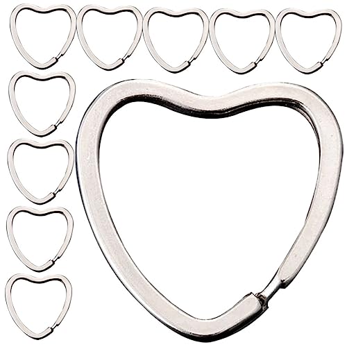 FONDOTIN 30 Stück Herzförmige Schlüsselringe DIY Schlüsselanhänger für Bastelprojekte Metallringe für Schlüssel und Anhänger für Kreative und Schmuckherstellung von FONDOTIN