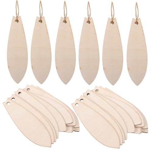 FONDOTIN 30 Stück Teiliges Blanke Holz Surfboard Dekorationen Unbemalte Rechteckige DIY Holzanhänger für Kreative und Bastelprojekte Vielseitige Sommerliche Wand und Party Deko von FONDOTIN