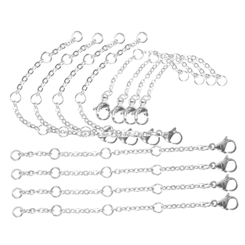 FONDOTIN 30 Stück Teiliges Edelstahl Schmuck Kettenverlängerungsset mit Karabinerverschluss Silberfarbene Halsketten und Armband Extender für Damen Einfache DIY Anfertigung Robuste FONDOTIN 30 Stück Teiliges Edelstahl Schmuck Kettenverlängerungsset mit Karabinerverschluss Silberfarbene Halsketten und Armband Extender für Damen Einfache DIY Anfertigung Robuste von FONDOTIN