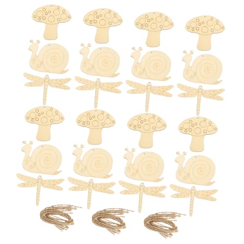 FONDOTIN 30 Stück Teiliges Holzscheiben Schneckenform Unvollendete Holzstücke aus Glattem Holz Vielseitige Bastel holzausschnitte zum Bemalen und Dekorieren für DIY Kunst und von FONDOTIN