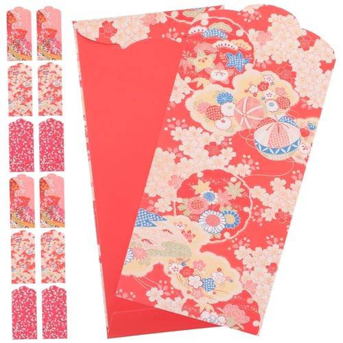 FONDOTIN 30 Stück Teiliges Japanische Geldumschläge Rote Glücksgeldumschläge Festliche Geschenkumschläge für Neujahr Hochzeit Geburtstage mit Elegantem Design und Hochwertigem von FONDOTIN