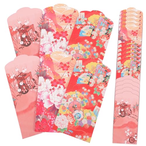 FONDOTIN 30 Stück Teiliges Japanisches Stil Rotes Umschlag mit Zartem Design Neujahrs Geschenkumschläge für Hochzeit und Festtage Hochwertige Papierumschläge für Geldgeschenke und FONDOTIN 30 Stück Teiliges Japanisches Stil Rotes Umschlag mit Zartem Design Neujahrs Geschenkumschläge für Hochzeit und Festtage Hochwertige Papierumschläge für Geldgeschenke und von FONDOTIN