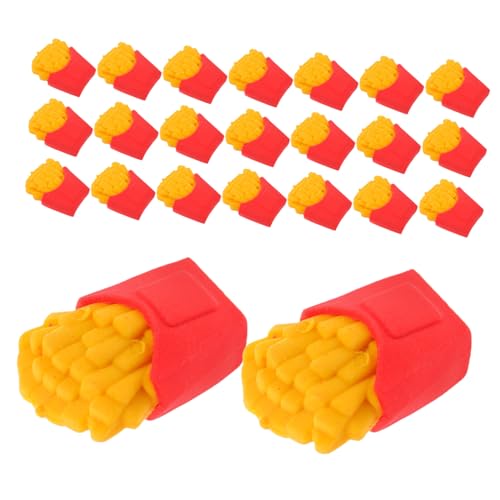 FONDOTIN 30 Stück Teiliges Mini Radiergummi French Fries Form aus Tpr Material Niedliche Schulbedarf Radiergummis als Klassenzimmer Preise und Studenten Belohnungen von FONDOTIN