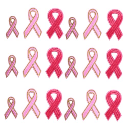 FONDOTIN 30 Stück Teiliges Rosa Bestickte Schleifen patches mit Dickem Klare Muster Kabellose Stickerei zum Annähen an Kleidung zum Abdecken Alter Logos für Individuelle DIY verzierungen von FONDOTIN