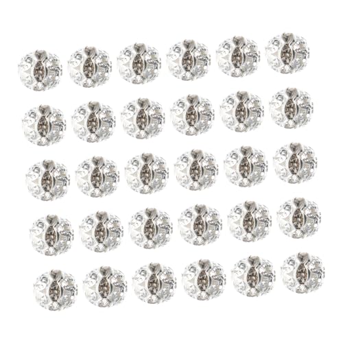 FONDOTIN 30 Stück Teiliges Silberfarbene Strass Spacer Perlen für Schmuckherstellung Langlebige DIY Armband Zubehör Bastelperlen für Individuelle Schmuckkreationen FONDOTIN 30 Stück Teiliges Silberfarbene Strass Spacer Perlen für Schmuckherstellung Langlebige DIY Armband Zubehör Bastelperlen für Individuelle Schmuckkreationen von FONDOTIN
