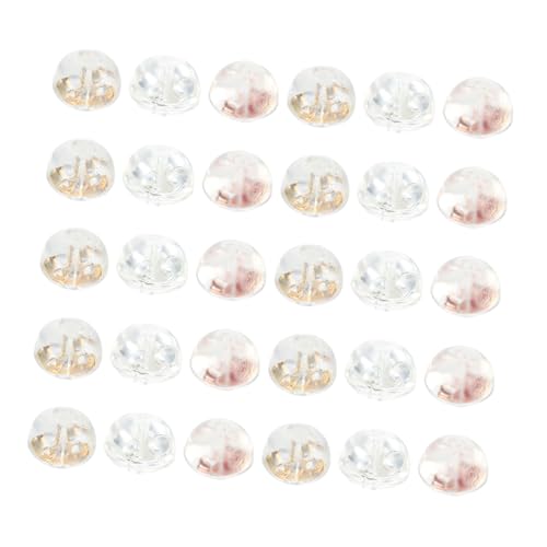 FONDOTIN 30 Stück Teiliges Transparente Silikon Ohrstecker verschlüsse Langlebig Weiche Ohrring Stopper Ersatz für Ohrstecker und Creolen Geeignet für Allergiker von FONDOTIN
