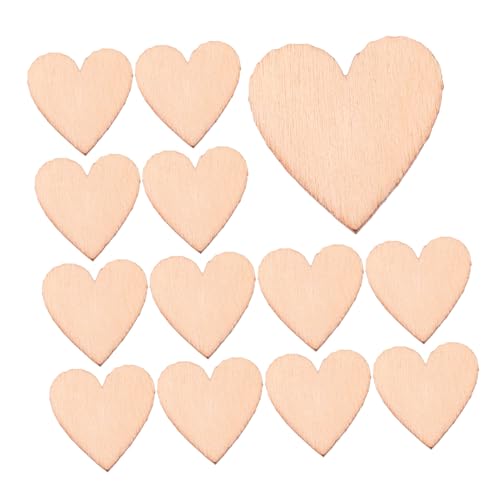 FONDOTIN 300 Stück Holzspäne in Herzform Herzscheiben aus Holz Babyparty-Tags herzförmige Holzschmuck Valentine Holzherzen zum Basteln kleine Holzherzen Holzanhänger zum Geburtstag von FONDOTIN