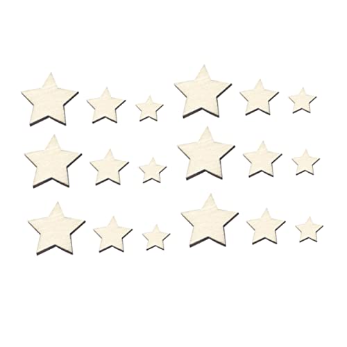FONDOTIN 300 Stück Mini Holzscheiben Stern Deko DIY Bastelmaterial für Geburtstagsfeiern Hochzeiten und Weihnachtsfeiern Langlebig und Sicher für Kreative Projekte von FONDOTIN