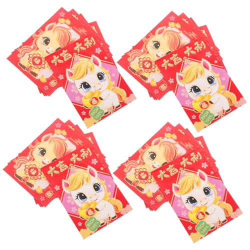 FONDOTIN 300 Stück Rote Umschläge Jahr Des Pferdes Kreative Hongbao mit Prägung für Chinesisches Neujahr Lunar Frühlingsfest Familienfeiern und Geschäftsgeschenke FONDOTIN 300 Stück Rote Umschläge Jahr Des Pferdes Kreative Hongbao mit Prägung für Chinesisches Neujahr Lunar Frühlingsfest Familienfeiern und Geschäftsgeschenke von FONDOTIN