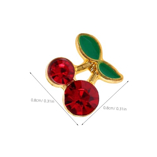FONDOTIN 32 Stück Teiliges Nagel deko Goldenen und Roten Strasssteinen Langlebige Kirsch nail Charms aus Premium legierung Geeignet für Natürliche und Künstliche Nägel für DIY Nagelkunst von FONDOTIN