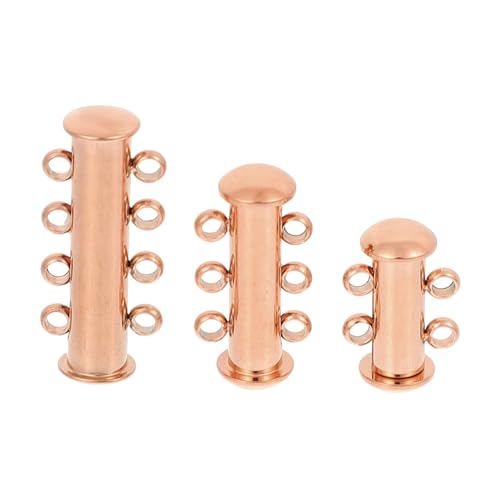 FONDOTIN 3Stücke Schmuckverbindungsverschlüsse DIY Halskettenverknüpfungen Langlebig und Rostfrei für Schmuckprojekte und Design Roségold von FONDOTIN