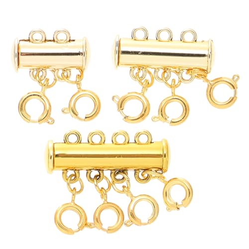 FONDOTIN 3Stücke Teiliges Magnetverschluss für DIY Schmuck Goldene Halskettenschnallen Armbandverschlüsse für Bastelprojekte und Schmuckdesign Langlebig und Praktisch von FONDOTIN
